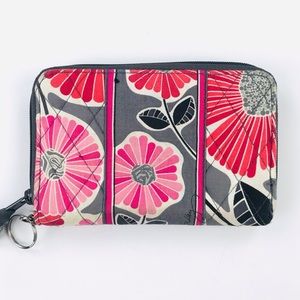 Vera Bradley floral gray zip up wallet